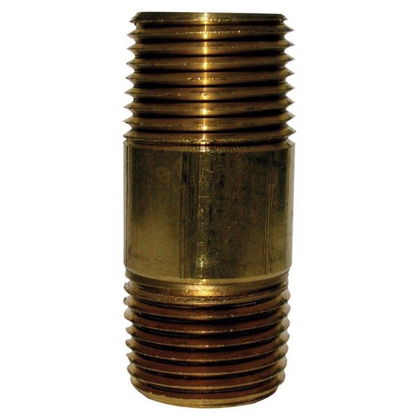 Homeplus+ ATC 3/8 in. MPT X 3/8 in. D MPT Yellow Brass Nipple 2-1/2 in. L 6JC126300201031 - main